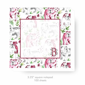 Bulldog Notepad, Personalized Stationery, Monogrammed Stationery, Bulldog Design, Maroon and White,