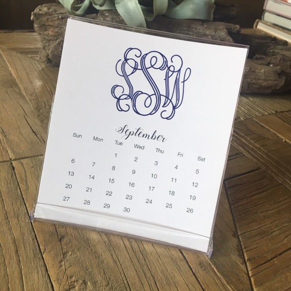 Monogrammed Desk Calendar 2020 Personalized Desk Calendar Etsy