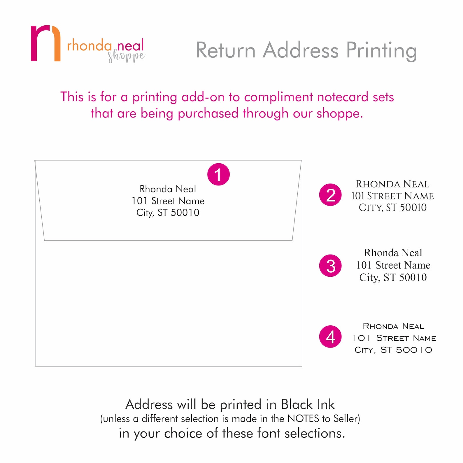 Return Address Add on for Stationery Sets Etsy