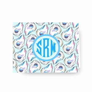 Handpainted Oyster Notecards, Personalized Stationery, Monogrammed Stationery, Monogrammed Cards, Oyster