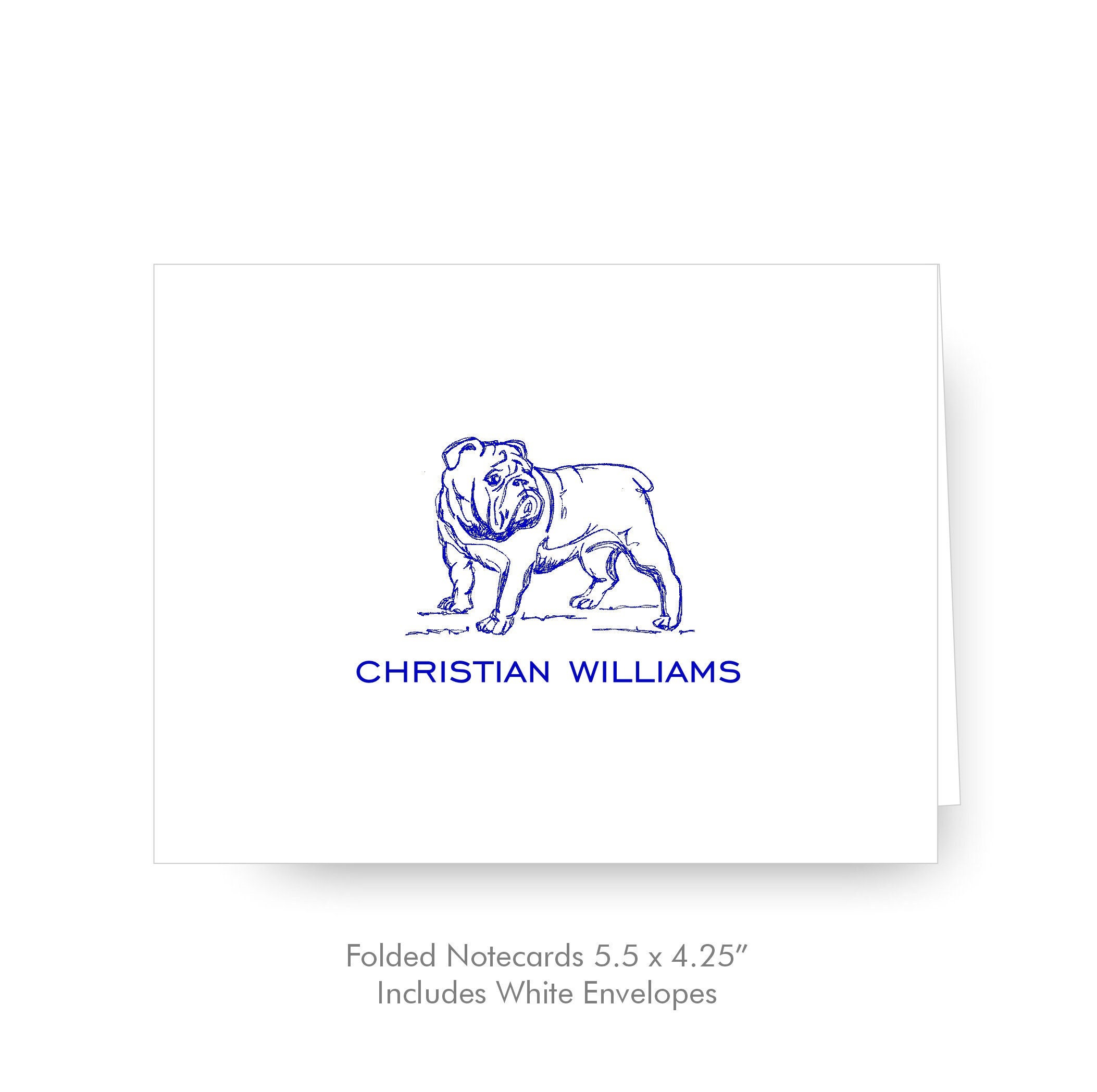 Bulldog Notecards, Folded Notecards, Personalized, Custom, Qty 24 - Etsy