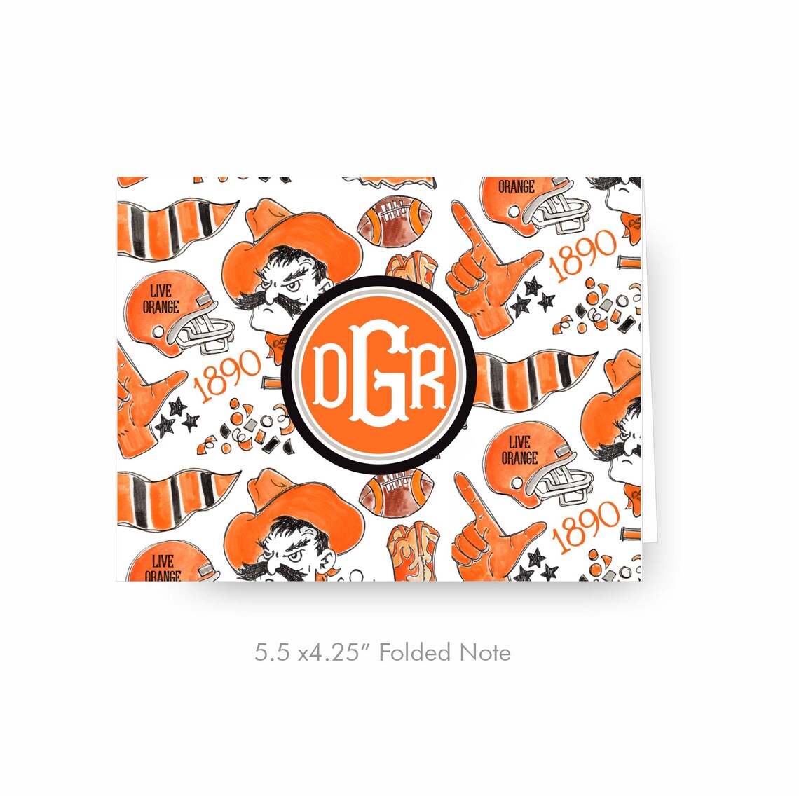 State Note Cards Oklahoma State Notecards, Personalized Stationery, Monogrammed ...