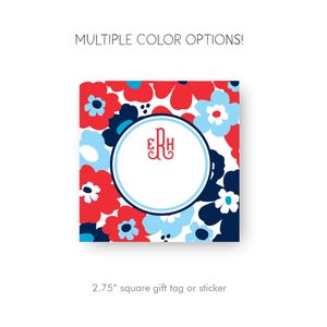 Floral Gift Tags, Graduation Gifts, Monogrammed Stationery, School Colors