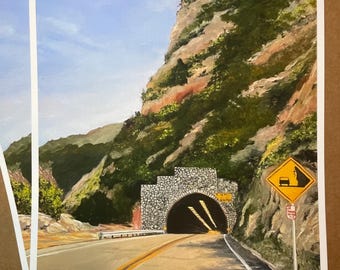 Malibu Canyon Giclee Paper Print: Tunnel Art (11x14”)