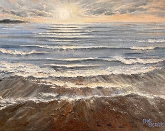 Ventura Sunset Oil Painting PCH Seascape Landscape Original Art