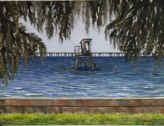 Lake Pontchartrain Art Paper Print: Louisiana Causeway Shack Giclée