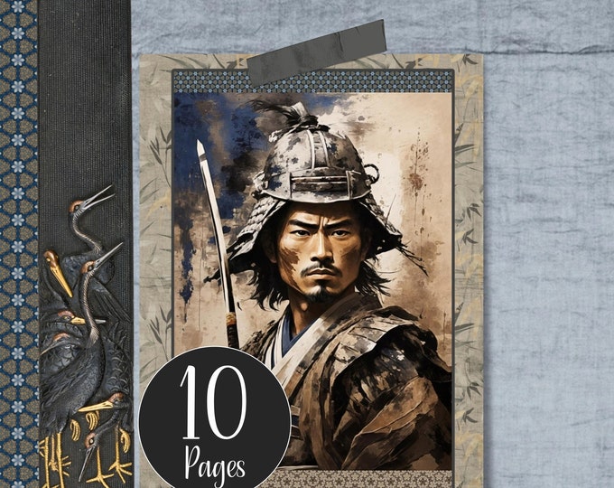 Japan In Sepia Journal Kit - Signature No. 4 a Japanese Themed Junk Journal / Scrapbooking Papercraft Project - Printable Digital Papers