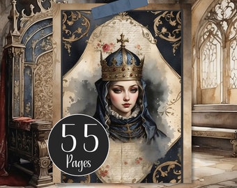 Medieval Junk Journal Kit, Middle Ages Ephemera (Digital Download)