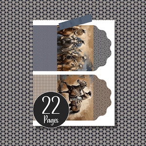 Western Cowboy Envelopes Digital Paper Cut-Outs Wild West Junk Journal, Scrapbooking Papercraft Project Printable Envelopes Digital Papers