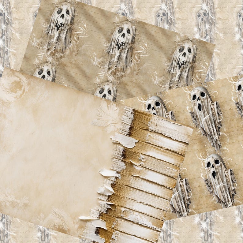 Spooky Halloween Digital Paper Pack, Neutral Hues (digital Download) - Etsy