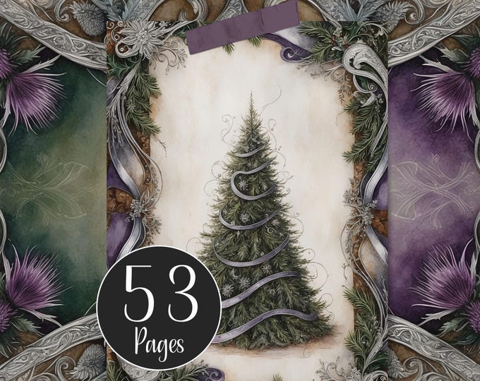 Thistle of The Scottish Highlands Junk Journal Kit, Junk Journal Pages, Collage Art, Scrapbooking and Card Making Printables