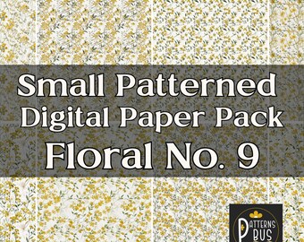 Yellow Floral Digital Paper Pack | Vintage Scrapbook Backgrounds (Instant Download)