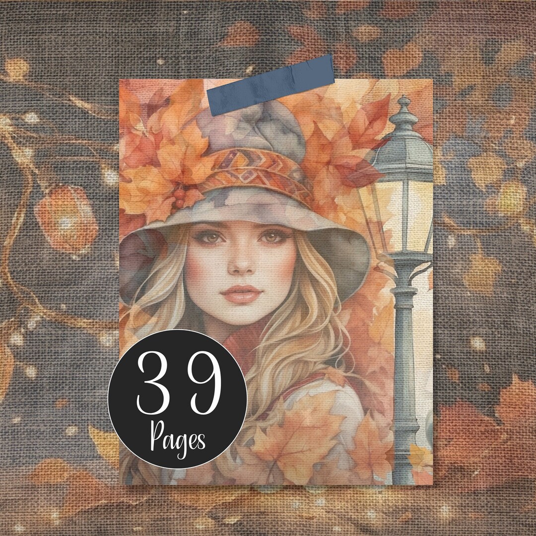 Autumn Days Junk Journal Kit, Fall Season Journal Pages, College ...