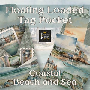 Loaded Tag Pocket Ephemera Kit | Printable Coastal Beach and Sea Embellishment for Junk Journals | BONUS of 5 complimentary background pages