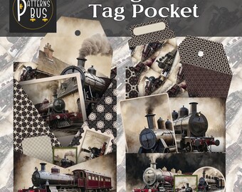 Vintage Steam Train Ephemera | Junk Journal Embellishment (Printable)