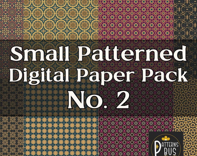 Small Patterned Digital Paper Pack No. 2 in hues of Brown, Beige and Burgundy – Printable Paper for Junk Journals, Scrapbooking, Papercraft