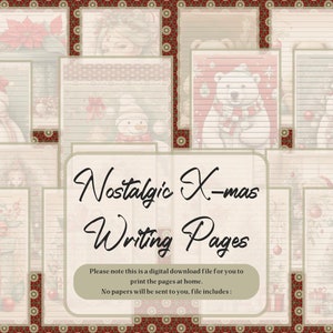 Printable DIY Christmas Wish List to Santa Letter Note to Santa Claus at the North Pole Nostalgic X-mas Writing Paper Christmas Favourites