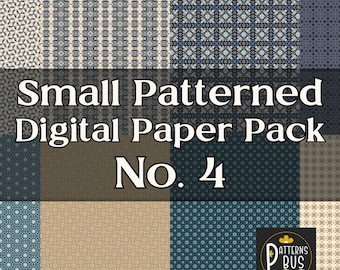 Blue & Beige Patterned Digital Paper Pack – Scrapbook, Junk Journal (Digital Download)
