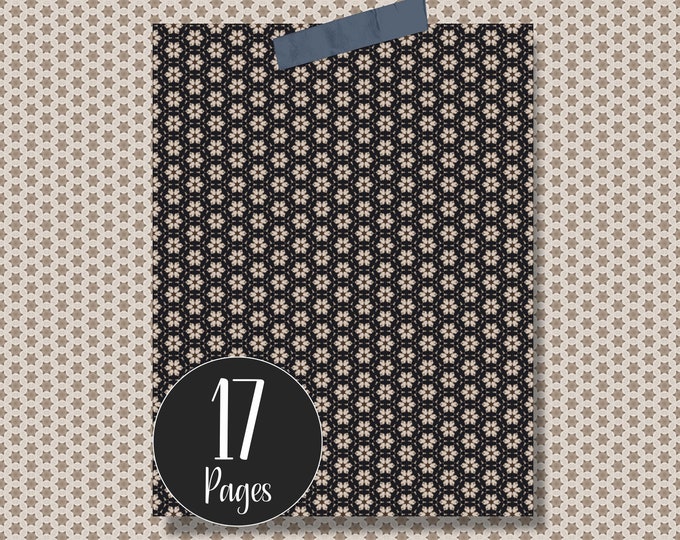 Western Cowboy Background Pages 17 Digital Papers for Junk Journal, Scrapbooking Papercraft Project, Printable Digital Backing Papers