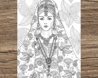Download Indian Coloring Page Etsy