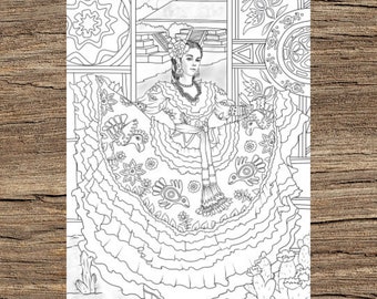 Mexican Coloring Etsy