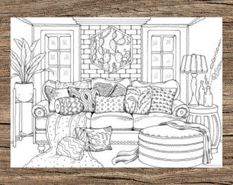 Coloring pages for interior design