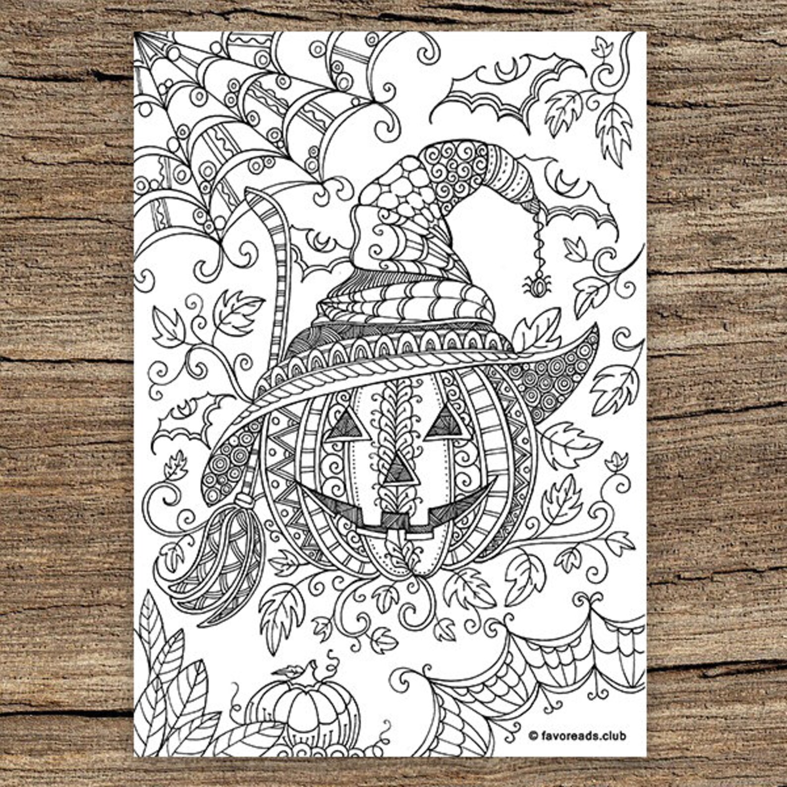 Pumpkin Printable Adult Coloring Page From Favoreads - Etsy