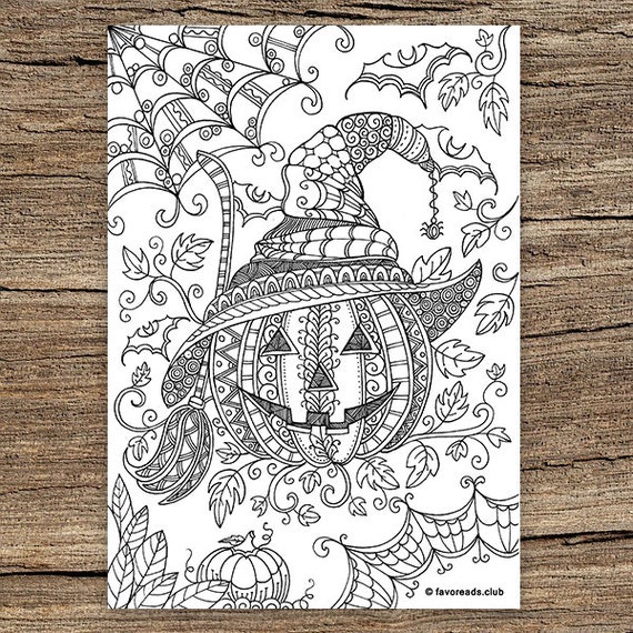 Pumpkin Printable Adult Coloring Page from Favoreads