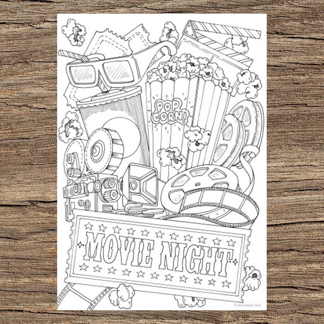 empty popcorn box coloring page