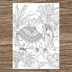 Elephant - Printable Adult Coloring Page from Favoreads Coloring book pages for adults and kids Coloring sheets Coloring designs