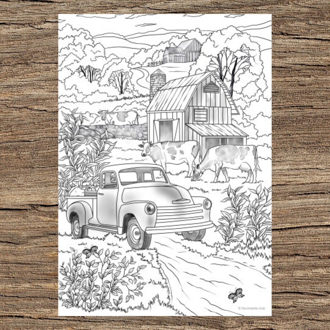 country car printable adult coloring page from favoreads etsy