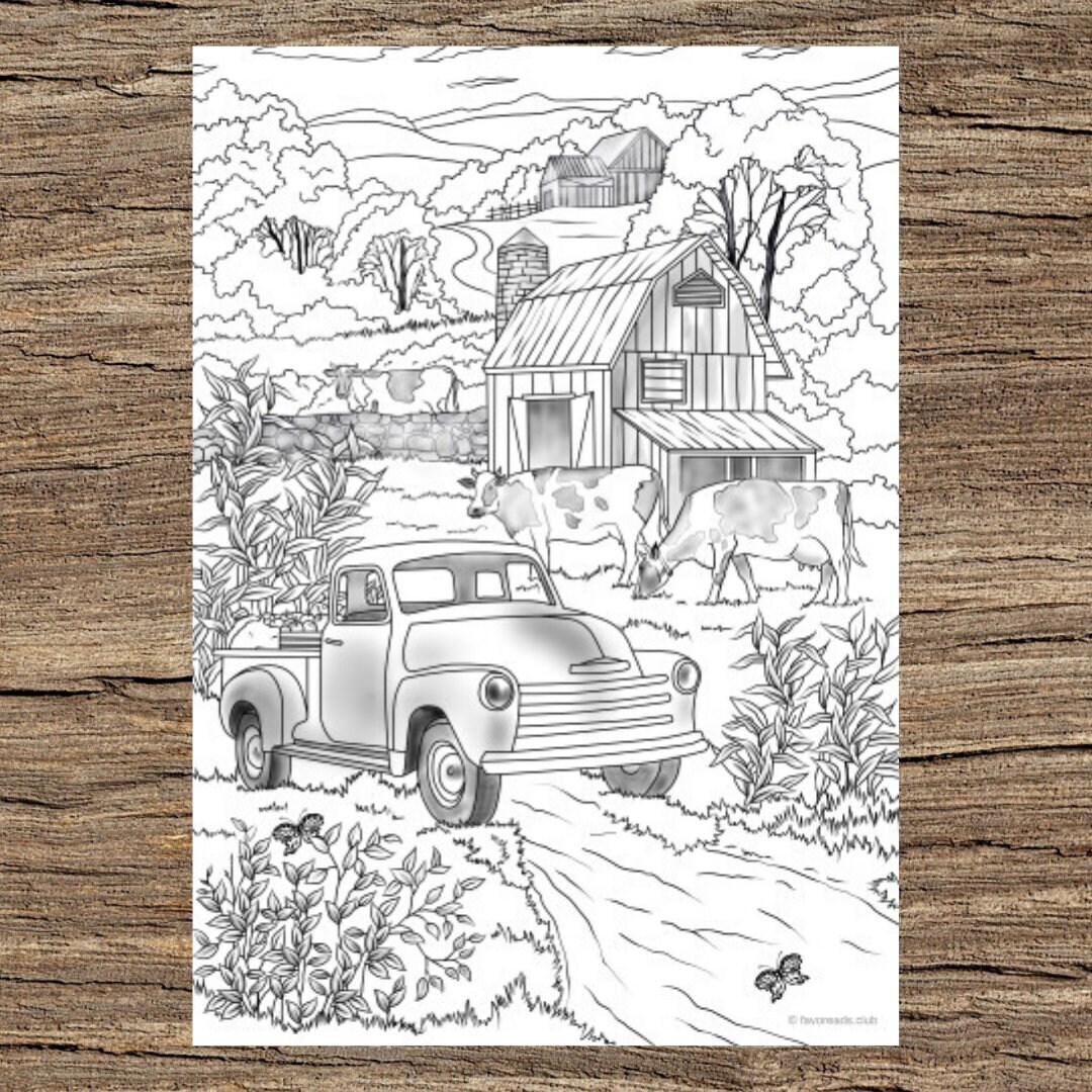 Best Adult Coloring Pages to Print Featuring Country Scenes and Nature –  Favoreads Coloring Club