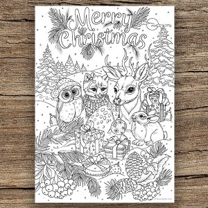 Merry Christmas - Printable Adult Coloring Page from Favoreads Coloring book pages for adults and kids Coloring sheets Coloring designs
