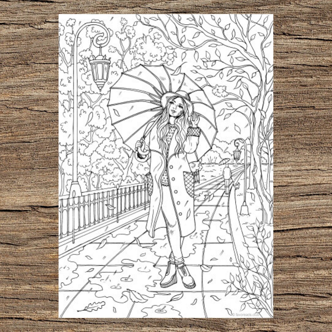 Fall - Printable Adult Coloring Page From Favoreads (coloring Book ...