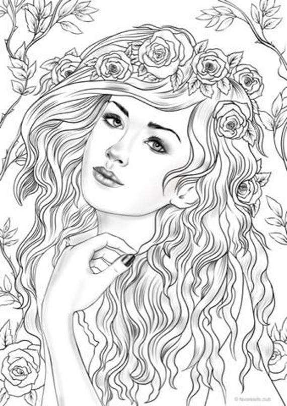 Nymph Printable Adult Coloring Page from Favoreads  