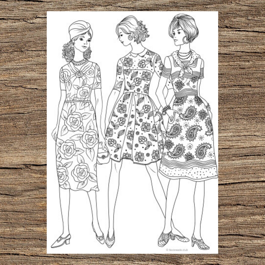 Vogue 1950s Adult Coloring Book: 50s Fashion Coloring Book for Adults