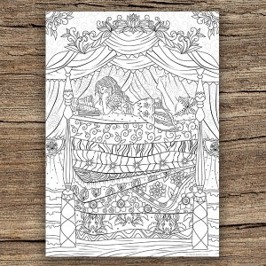 Princess - Printable Adult Coloring Page from Favoreads (Coloring book pages for adults and kids, Coloring sheets, Coloring designs)