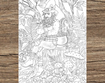 Magic Book Printable Adult Coloring Page From Favoreads | Etsy