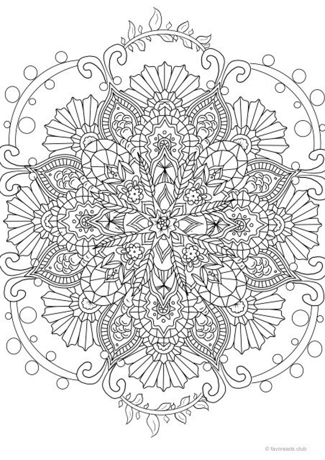 Mandala - Printable Adult Coloring Page From Favoreads (coloring Book ...