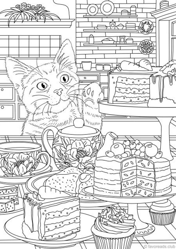 Little Thief Printable Adult Coloring Page from Favoreads | Etsy
