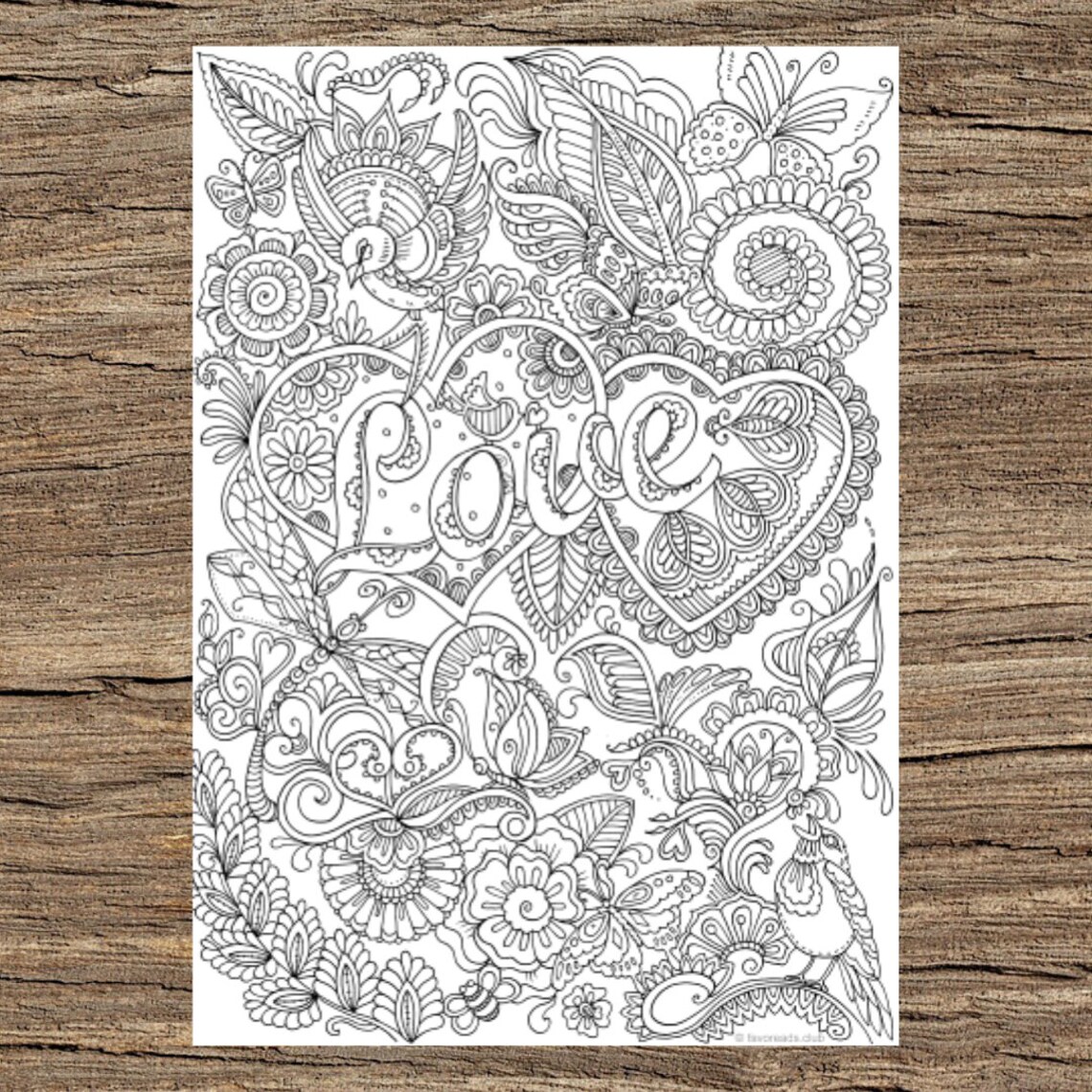 Love in Details Printable Adult Coloring Page From Favoreads coloring ...