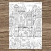 Book Houses - Printable Adult Coloring Page from Favoreads (Coloring book pages for adults and kids, Coloring sheets, Colouring designs) 