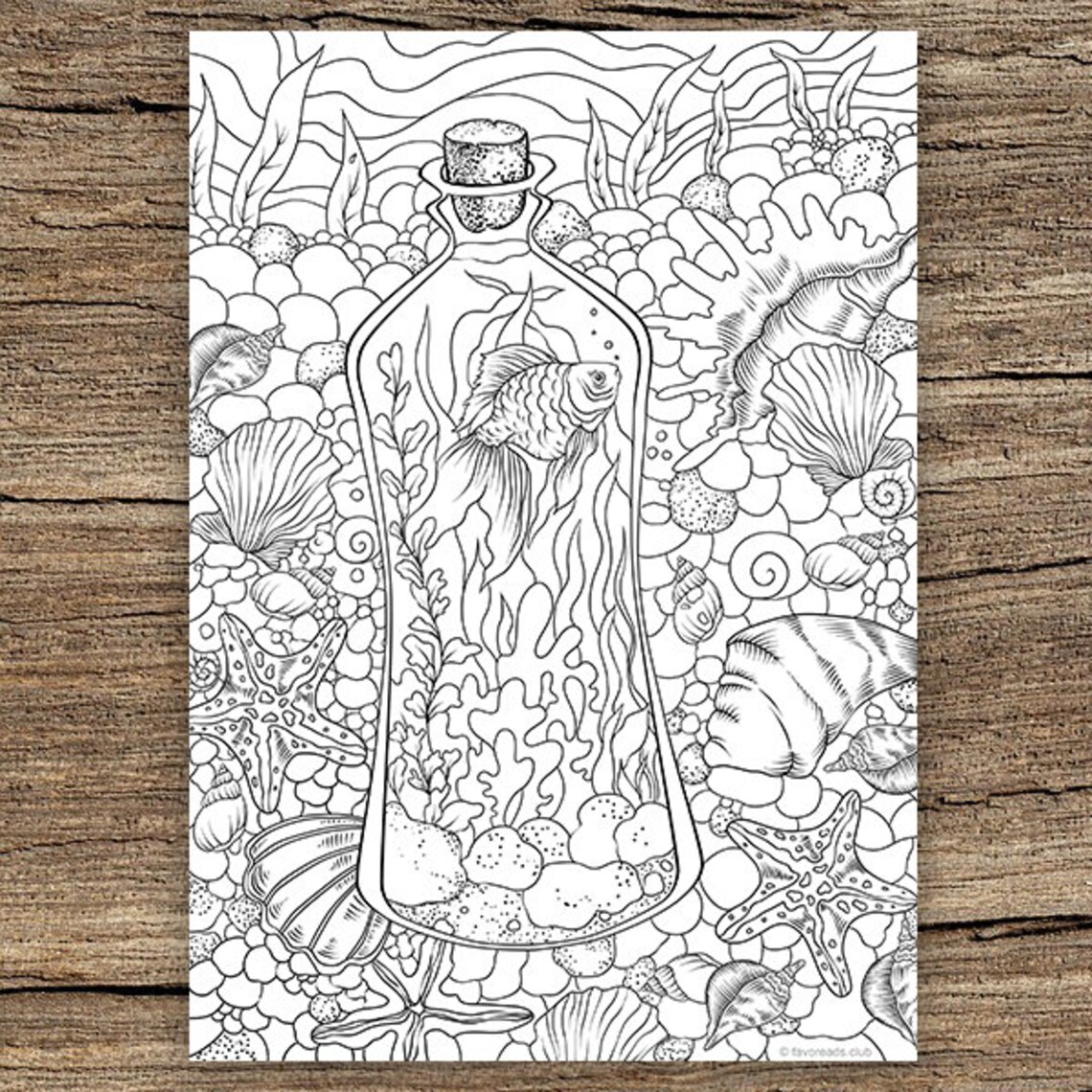 Underwater Printable Adult Coloring Page From Favoreads coloring Book
