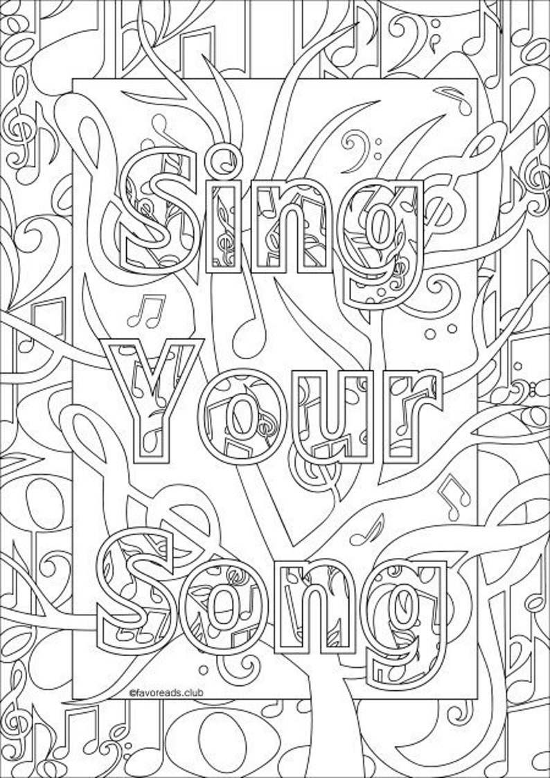 Download Sing Your Song Printable Adult Coloring Page from ...