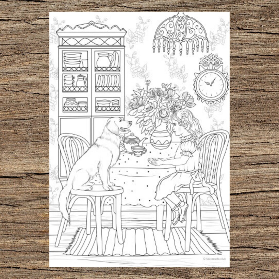 In the Kitchen Printable Adult Coloring Page From Favoreads Coloring ...