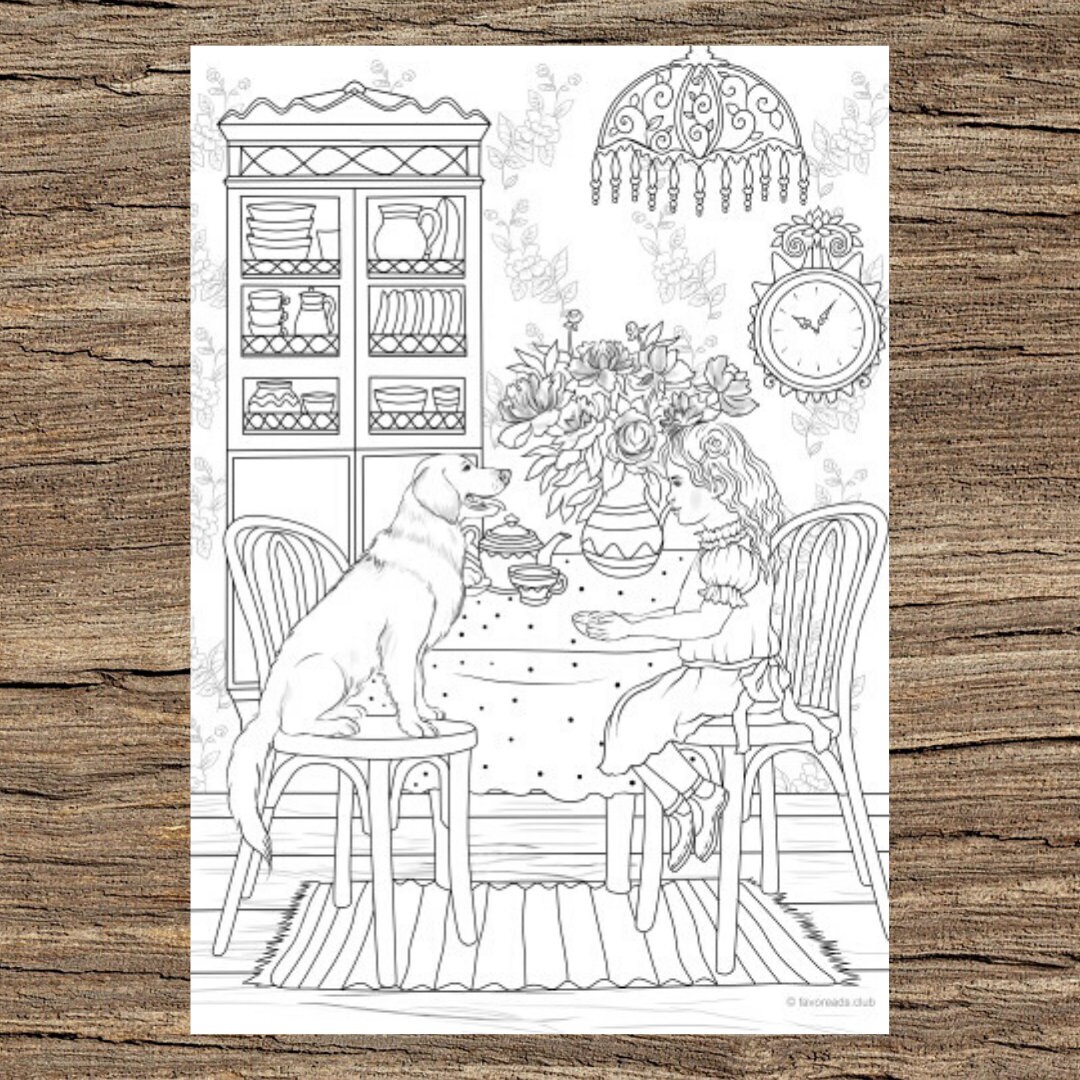 In the Kitchen Printable Adult Coloring Page From Favoreads Coloring ...
