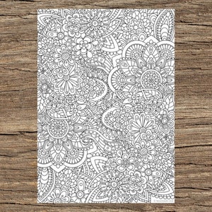 Flower Doodle - Printable Adult Coloring Page from Favoreads (Coloring book pages for adults and kids, Coloring sheets, Coloring designs)