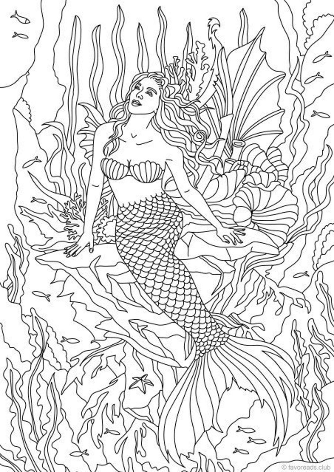 Abaodam 60 Sheets Mermaid Coloring Books Sea Life Coloring Book Ocean Theme  Mini DIY Art Drawing Booklet Coloring Pages Party Favor Bag Fillers