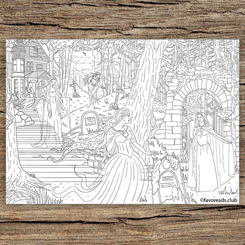 Download Ghosts Printable Adult Coloring Page from Favoreads | Etsy