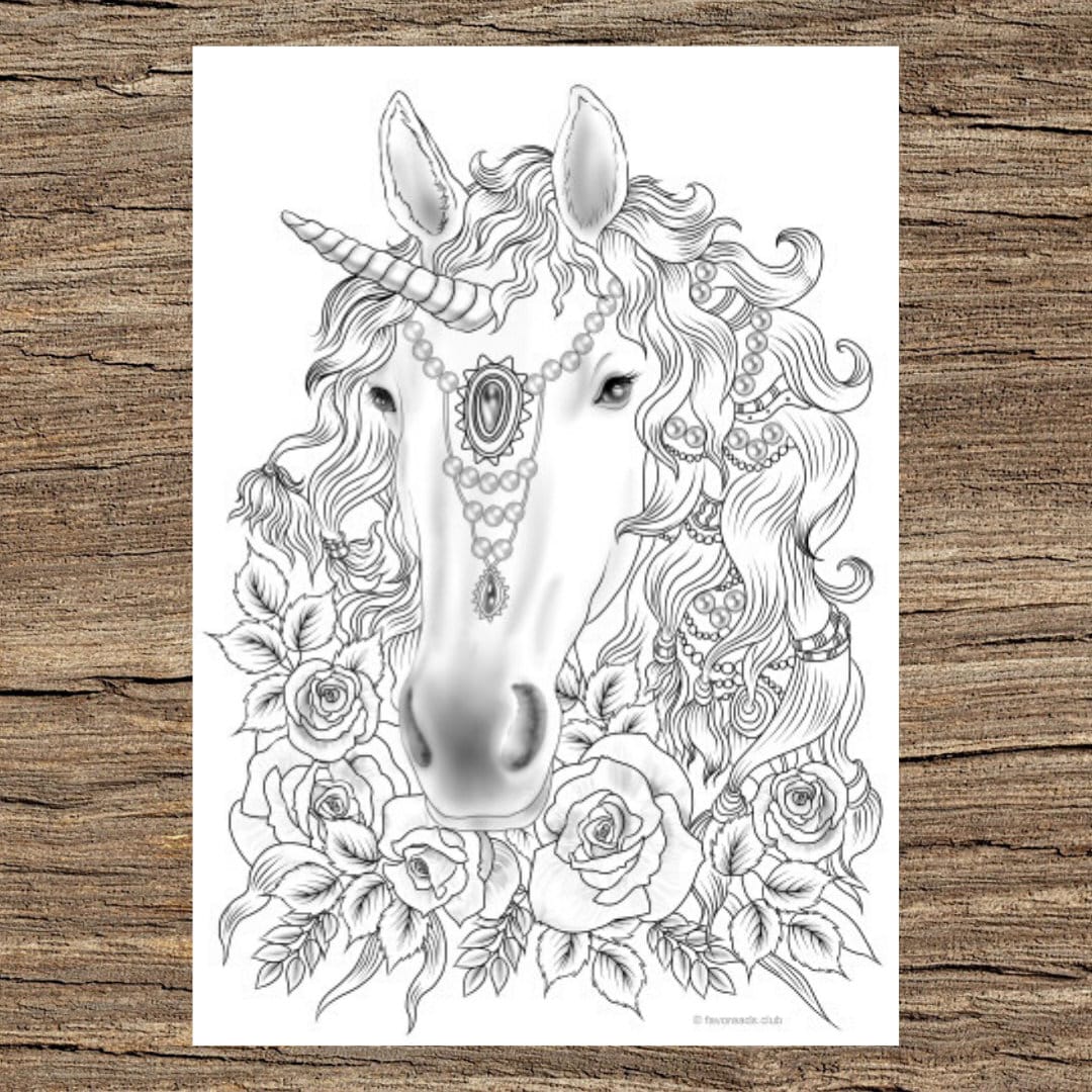 unicorns coloring pages for adults